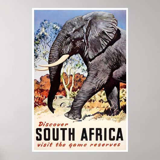 Afrika Safari Print Reisposter Afrikaanse Kunst (Voorkant)