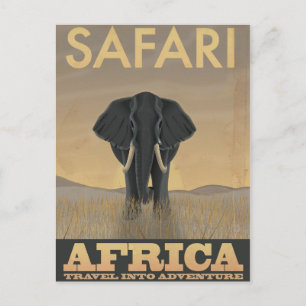 Afrika Safari vintage reisposter Briefkaart