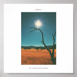 Afrika Savannah Grass Tree Uitzicht Panorama Poste Poster