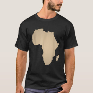 Afrika Shirt Beige Tan Afrikaans Continent Kaart T