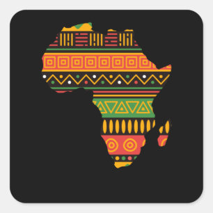 Afrika Silhouette Black Afro Pride African Vierkante Sticker