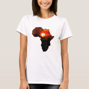 Afrika T Shirt Kaart van Afrika T-shirt Zuid-Afrik