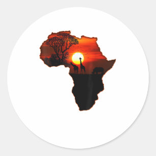 Afrika T Shirt Kaart van Afrika T-shirt Zuid-Afrik Ronde Sticker