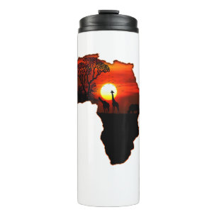 Afrika T Shirt Kaart van Afrika T-shirt Zuid-Afrik Thermosbeker