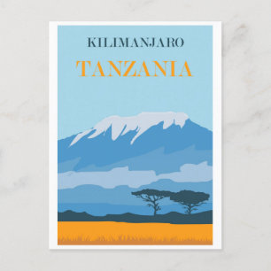 Afrika Tanzania Mount Kilimanjaro Vintage Travel Briefkaart