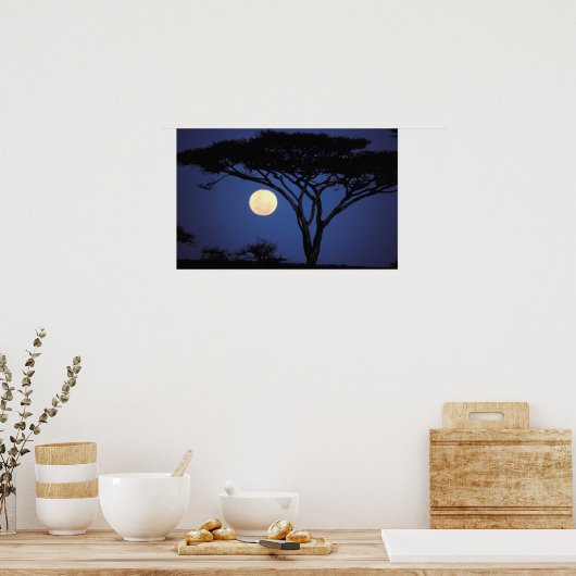 Afrika, Tanzania, Tarangire. Acacia-boom in Poster (Keuken)