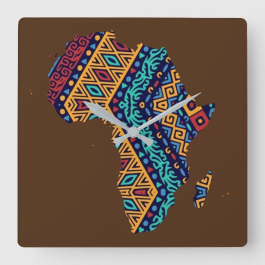 Afrika Vierkante Klok (Voorkant)