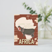 Afrika vintage reisposter. briefkaart (Staand voorkant)