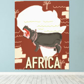 Afrika vintage reisposter. canvas afdruk (Insitu (Houten vloer))