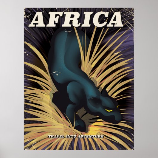 Afrika vintage reisposter print (Voorkant)