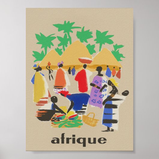 Afrika Vintage Travel Poster (Voorkant)
