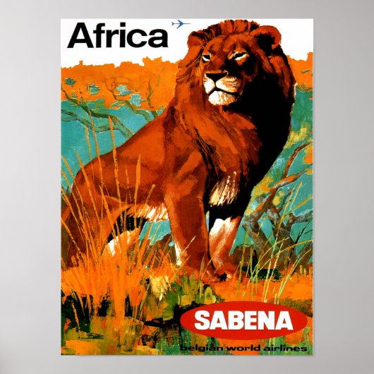 Afrika Vintage Travel Poster (Voorkant)