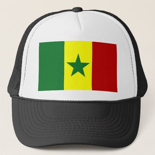 Afrika: Vlag van de Republiek Senegal Trucker Pet (Voorkant)