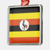 Afrika: Vlag van Oeganda Metalen Ornament (Links)