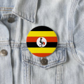 Afrika: Vlag van Oeganda Ronde Button 7,6 Cm (In situ)