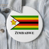 AFRIKA: VLAG VAN ZIMBABWE RONDE BUTTON 6,0 CM (In situ)