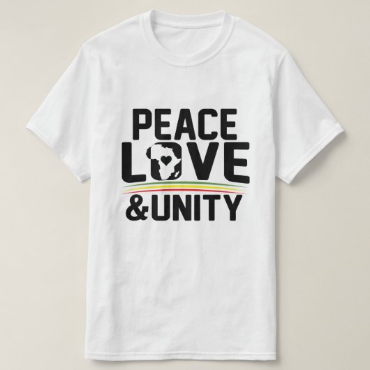 AFRIKA - VREDE, LOVE EN EENHEID T-SHIRT (Design voorkant)