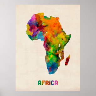 Afrika-Waterverf Poster