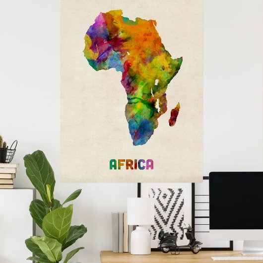 Afrika-Waterverf Poster (Thuiskantoor)