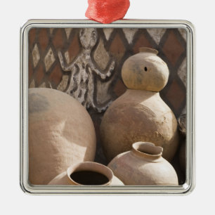 Afrika, West-Afrika, Ghana, Sirigu. Handgemaakt 2 Metalen Ornament