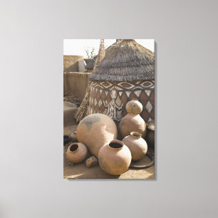 Afrika, West-Afrika, Ghana, Sirigu. Handgemaakt Canvas Afdruk