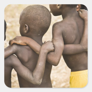 Afrika, West-Afrika, Ghana, Yendi. Close-upopname Vierkante Sticker