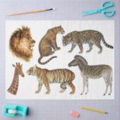 Afrika Wilde Dieren Lion Leopard Ontworpen Tissuepapier (Craft)