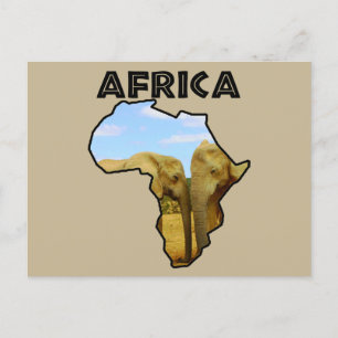 Afrika Wildlife Continent Blue Sky Elephants Feestdagenkaart