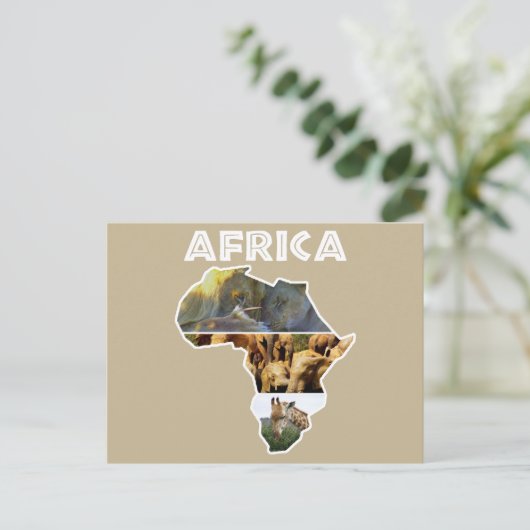 Afrika Wildlife Continent Collage Feestdagenkaart (Staand voorkant)