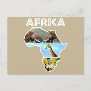 Afrika Wildlife Continent Collage Feestdagenkaart