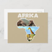 Afrika Wildlife Continent Collage Feestdagenkaart (Voorkant / Achterkant)