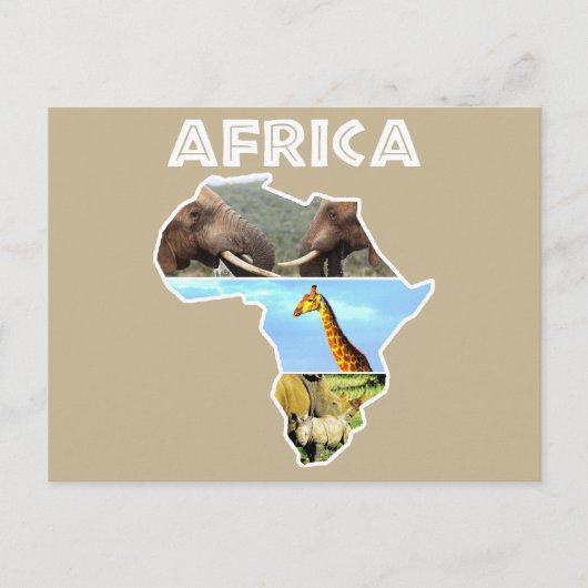 Afrika Wildlife Continent Collage Feestdagenkaart (Voorkant)