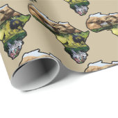 Afrika Wildlife Map Collage Cadeaupapier (Rol Hoek)