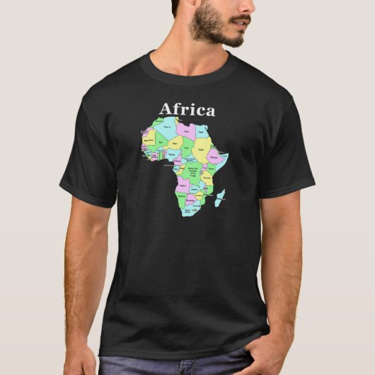 Afrika - (Witte tekst voor donkere objecten) T-shirt (Voorkant)