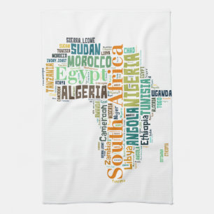 Afrika Woord Kunst Theedoek