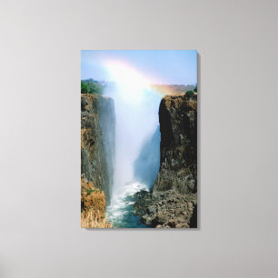Afrika, Zambia, Nationaal park Victoriawatervallen Canvas Afdruk