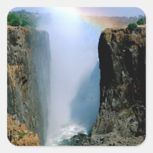 Afrika, Zambia, Nationaal park Victoriawatervallen Vierkante Sticker