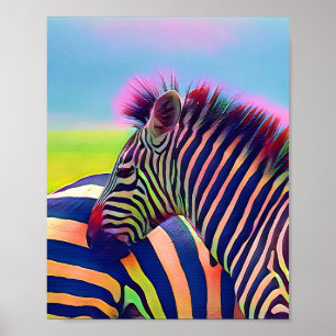 Afrika zebra zwart wit poster
