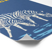 Afrika Zebras Drink waterverplaatsing Poster (Hoek)