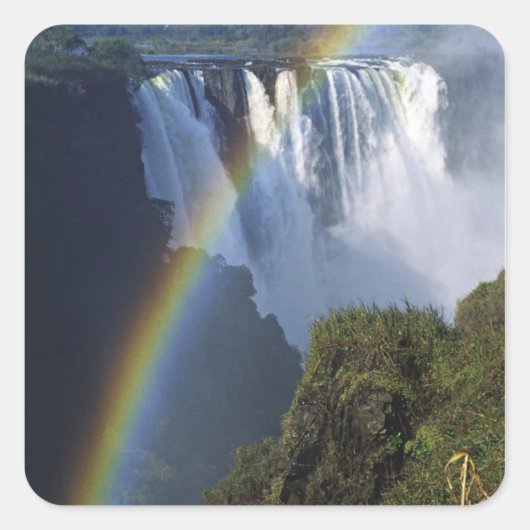 Afrika, Zimbabwe, Victoria-Herfsten Vierkante Sticker (Voorkant)