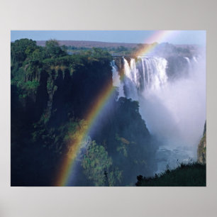 Afrika, Zimbabwe. Victoriawatervallen Poster