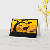 Afrika zonsondergang Verjaardag Kaart (Gele Bloem)