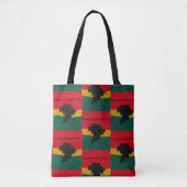 Afrika Zwart Rood Goud Groen Artisan Haakprint Tote Bag (Voorkant)