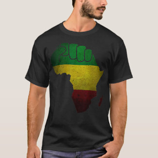 Afrika Zwarte Macht Afrikaanse Kaart Opgenomen Eer T-shirt