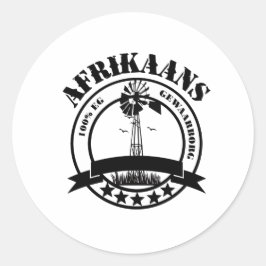 Afrikaans 100% Eg Ronde Sticker