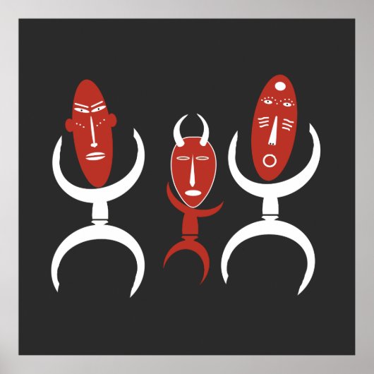 afrikaans abstract dansfiguur poster (Voorkant)