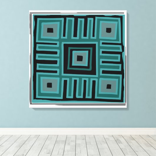 Afrikaans abstract modern patroon canvas afdruk (Insitu (Houten vloer))