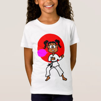 Afrikaans-Amerikaans Afbeelding van Karate Girl op T-shirt