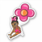 Afrikaans Amerikaans Baby Meisje Sticker (Voorkant)