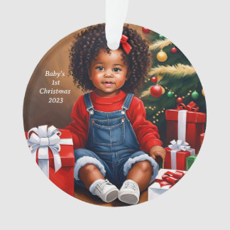 Afrikaans Amerikaans Baby's 1e Kerstornament Ornament